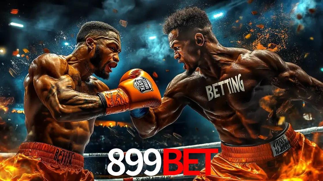 Dois boxeadores em uma luta intensa e explosiva, representando a adrenalina e as oportunidades de apostas em esportes de combate disponíveis na plataforma 899bet.