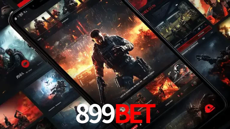 Tela de um celular exibindo uma galeria de jogos de tiro com temática militar, mostrando a variedade de e-sports disponíveis para apostas na plataforma de entretenimento 899bet.